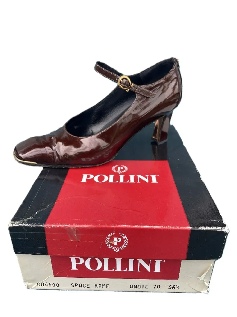 Pollini Patent Leather Mary Janes – Copper color, size 36-1/2 in original box